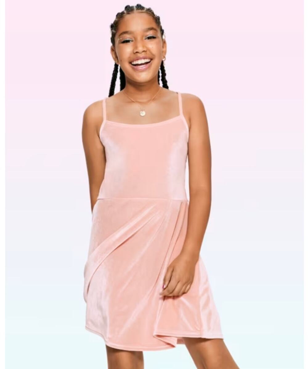 The Children's Place Sugar & Jade  Tween Girls Velour Strappy Skater Dress